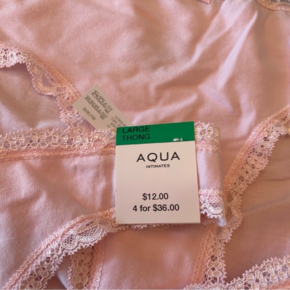 Lot of 3 Aqua Underwear Panties Thong Hipster LARGE‎ Petal Pink - Picture 2 of 6
